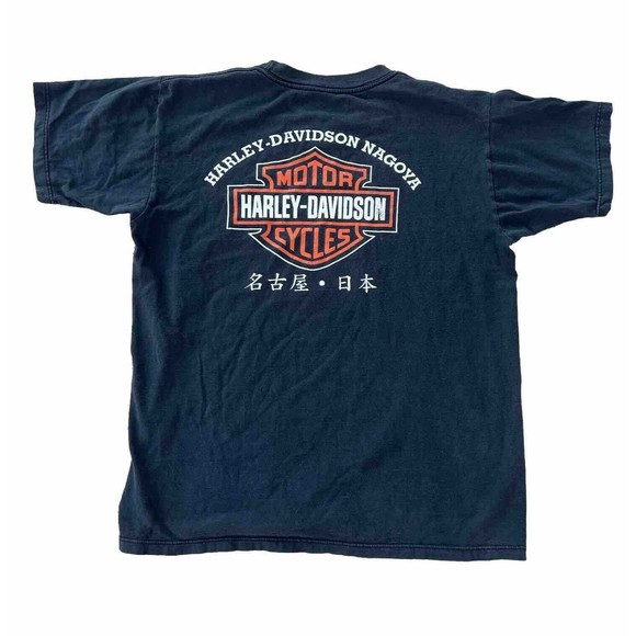 Harley-Davidson Other - Harley-Davidson Nagoya Japan Graphic T Shirt Black Size Large? Big Crest Vintage